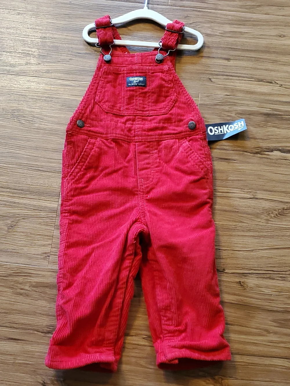 OshKosh B'gosh Bright Red Corduroy Kids Overalls
